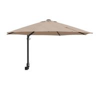 Vidaxl Parasol De Patio Taupe Polyester Grand Pliable Rond Moderne