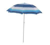 Master Grill&Party Parasol de 180 cm de diamètre, parasol de plage, parasol de balcon, Rayures blanches, bleues et bleu marine, grand