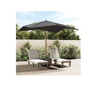 vidaXL Parasol de jardin Mât en bois anthracite 300x300x273 cm Anti-UV et anti-décoloration