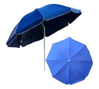 Parasol De Jardin Matiere Polyester - Acier Couleur Bleu Marine Theme Uniforme Large D 240 Cm H 230 Cm Multicolore