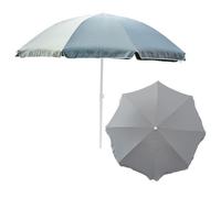 Parasol De Jardin Matiere Polyester - Acier Couleur Gris Large D 240 Cm H 230 Cm Ideal Sur La Plage, Dans Le Jardin, Sur Le Balcon Multicolore