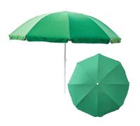 Parasol De Jardin Matiere Polyester - Acier Couleur Vert Large D 240 Cm H 230 Cm Ideal Sur La Plage, Dans Le Jardin, Sur Le Balcon Multicolore