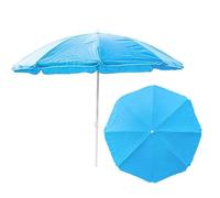 Parasol De Jardin Matiere Toison Tnt - Acier Couleur Bleu D 180 Cm H 190 Cm Plage Touristique Facilement Pliable Inclinable Multicolore