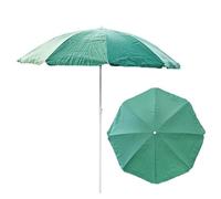 Parasol De Jardin Matiere Toison Tnt - Acier Couleur Vert D 180 Cm H 190 Cm Plage Touristique Pliable Multicolore