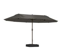 Parasol de jardin - Outsunny - extérieur double rectangulaire ouverture manivelle sacs lestage base - acier - 4,6x2,7x2,4m - gris
