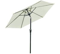 Outsunny Parasol de jardin droit hexagonal inclinable Ø 2,3 x 2,16 m métal polyester 180 g/m² crème