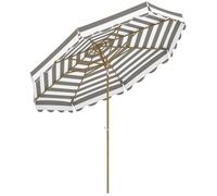 Outsunny Parasol de jardin octogonal inclinable Ø 2,7×2,4 m - manivelle, toile 180 g/m², gris clair
