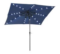 Parasol Lumineux Rectangulaire Inclinable Dim. 2,68l X 2,05l X 2,48h M Parasol Led Solaire Métal Polyester Haute Densit? Bleu Bleu