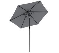 Parasol de jardin - parasol droit - Outsunny - rond, inclinable à 30°, manivelle, anti-uv - aluminium - Ø196x210cm - gris foncé