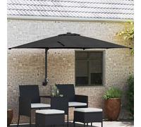 vidaXL Parasol de terrasse – noir – polyester et acier – grand inclinable