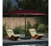 vidaXL Parasol de jardin à double tête Taupe 385x209x244 cm Tissu polyester LED