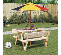 Parasol de jardin pour enfants avec poteau en bois Ø120x140 cm vidaXL