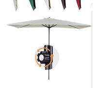Parasol de jardin rectangulaire en hauteur réglable - 250 x 130 cm - Beige - Petit parasol de marché - Demi-mur - Pour l'extérieur