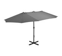 Parasol De Jardin Réglable À Double Toit 460 X 270 Cm Avec Protection Uv