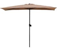 Parasol De Jardin Semi-rectangulaire 250 X 130 Cm, Parasol Mural pour Balcon, Parasol De Marché avec Mât en Métal Réglable en Hauteur pour Porche, Khaki, 250x130cm