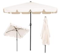 Parasol de jardin - Springos® - Rectangulaire 240 cm - Inclinaison - Manivelle manuelle - Écru