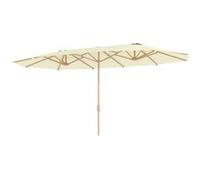 Outsunny Parasol de jardin double 455 x 265 cm, parasol de jardin extérieur, manivelle, poteau en acier, polyester 180g/m², abri soleil UPF30+, pour patio, terrasse, beige