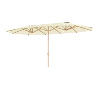 Outsunny Parasol de jardin double 455 x 265 cm, parasol de jardin extérieur, manivelle, poteau en acier, polyester 180g/m², abri soleil UPF30+, pour patio, terrasse, beige