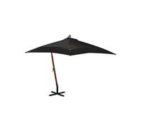 Parasol de Jardin Suspendu avec Mât, Pare-soleil de Patio, Abri de Soleil, Parasol de Terrasse, Noir 3x3 m Bois de 313778