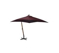 Parasol de Jardin Suspendu avecMât Pare-soleil Noir Bois de Sapin Massif vidaXL
