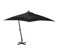 Parasol de Jardin Suspendu avecMât Abri Bleu Azuré Bois de Sapin Massif vidaXL