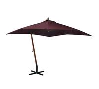 Parasol de Jardin Suspendu avecMât Pare-soleil Noir Bois de Sapin Massif vidaXL