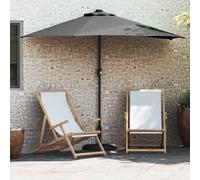 vidaXL Parasol de terrasse, Couleur Anthracite, 294 x 150 x 224 cm, en Polyester, Cadre en alu, avec lumières LED, manivelle, résistant aux UV, étanche, Ventilation, pour extérieure, Ombre pour jardi