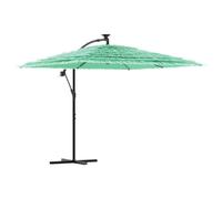 Parasol de Jardin Vert avec mât en Acier 48 mm 290x290x238 cm, système à manivelle, Toile 100% Polyester, Base Croix 100x100 cm, Protection Soleil et Pluie pour terrasse extérieure