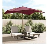 Parasol de jardin VIDAXL en polyester anti-UV et anti-décoloration avec mât en bois rouge bordeaux 300x300x273cm