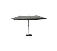 Outsunny – Parasol de jardin double rectangulaire 4,6×2,7×2,4 m – manivelle, base+sacs – gris