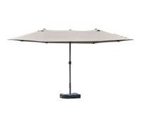 Parasol Outsunny Parasol de jardin XXL parasol grande taille 4,6L x 2,7l x 2,4H cm ouverture fermeture manivelle acier polyester haute densité gris clair