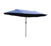 Parasol De Jardin Xxl Parasol Grande Taille 4,6l X 2,7l X 2,4h M Ouverture Fermeture Manivelle Acier Polyester Haute Densité Bleu