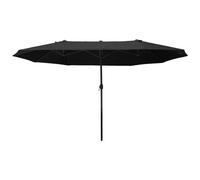 Parasol De Jardin Xxl Parasol Grande Taille 4,6l X 2,7l X 2,4h M Ouverture Fermeture Manivelle Acier Polyester Haute Densité Noir