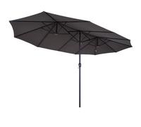 Outsunny Parasol de jardin XXL parasol grande taille 4,6L x 2,7l x 2,4H cm ouverture fermeture manivelle acier polyester haute densité gris