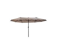 Outsunny Parasol de jardin exterieur parasol double rectangulaire 4,6L x 2,7l x 2,4H m avec ouverture fermeture manivelle, cadre en acier, toile 180 g/m², parasol pour balcon, piscine, marron