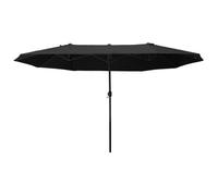 Parasol de jardin XXL parasol grande taille 4,6L x 2,7l x 2,4H m ouverture fermeture manivelle acier polyester haute densité noir