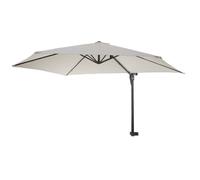 Parasol de mur Casoria, parasol déporté pour balcon ou terrasse, 3m inclinable ~ crème