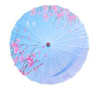 Parasol de Noël en papier huilé de style chinois classique résistant à la pluie, parasol suspendu floral multicolore et parasol en papier peint en bambou (F)