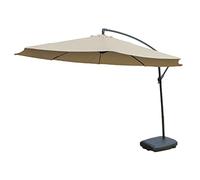 Parasol de Parasol de 3m Grand Moka + Cantilever de Base Parasol Parasol de la Nuance de Patio Angle Hauteur réglables pour permettre Le positionnement n'importe où dans Le Umbr