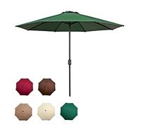 Parasol de parasol de jardin 2,7 m, ombre de soleil pour l'extérieur, le vin rouge, vert foncé, beige, kaki, brun, poteau en métal et côtes, base non incluse, pour la terrasse b