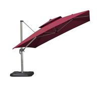 Parasol De Patio Extérieur De Marché De 9,8 Pieds/3M - Parasol D'extérieur Avec Base Et Inclinaison Facile Pour Terrasse, Piscine, Jardin, Patio, Pour Parasols Standard Et En Porte-à-faux(Wine Red)