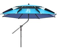 Parasol de Patio extérieur Parasol de Protection Solaire à Colle Noire épaissie, Double Parasol de Protection Solaire Universel à 360 ° for Le Camping dans Le Parc, Facile à Installer(Blu,2m/6.6ft)