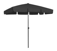 Parasol de plage 200 x 125 cm 200 x 125 x 245 cm noir