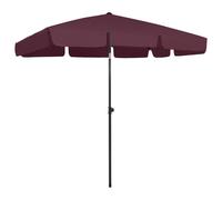 Parasol de plage 200 x 125 cm rouge bordeaux Helloshop26 02_0008404