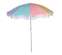 Parasol De Plage Arti Casa Ø160 Cm ¿ Mât Réglable 115¿190 Cm ¿ Parasol Léger Avec Toile Colorée ¿ Pour Plage, Jardin Ou Voyage ¿ Protection Uv En Extérieur Blanc