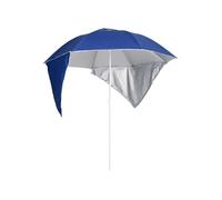 Parasol de plage avec parois latérales Bleu 215 cm, pare-soleil de plage, parasol d'extérieur, parasol de patio, 318837