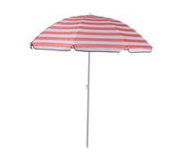 Parasol de Plage Camp Active avec Piquet Ø 170 cm - Parasol de Balcon Hauteur 2 m - Protection Solaire - Rayé Rose/Blanc