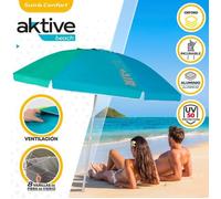 Parasol de plage coupe-vent 220 cm avec protection UV50 Aktive Beach - Mât droit