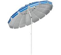 parasol de plage giantex inclinable navy 2,45m protection UPF 50+ baleines en fibre de verre avec sac pied amovible pour jardin terrasse G