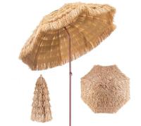 Parasol de plage hawaïen, 180, 200, 240 cm, pour jardin, balcon, parc, protection UV, angle réglable, sans base nécessaire